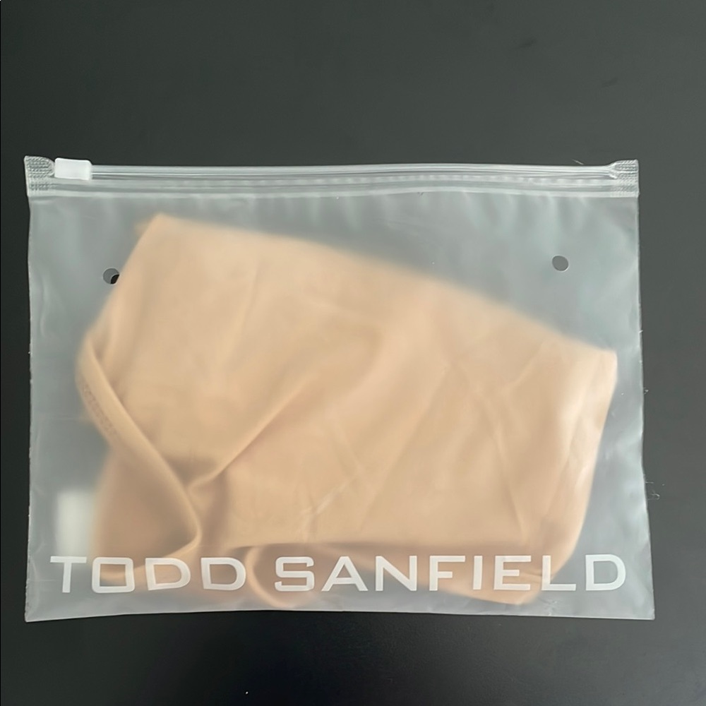 Tan Swim Trunks Smooth Fabric